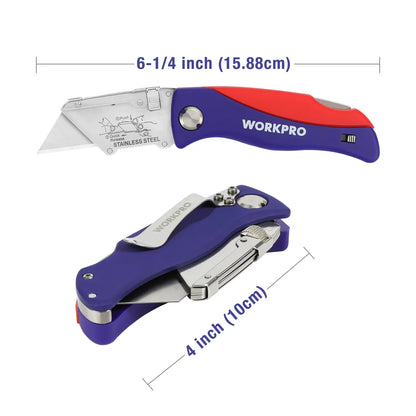 EDCIMBA UK-PR3 WORKPRO Folding Knife 15 Blades Heavy Duty Stainless Steel Utility Cutter